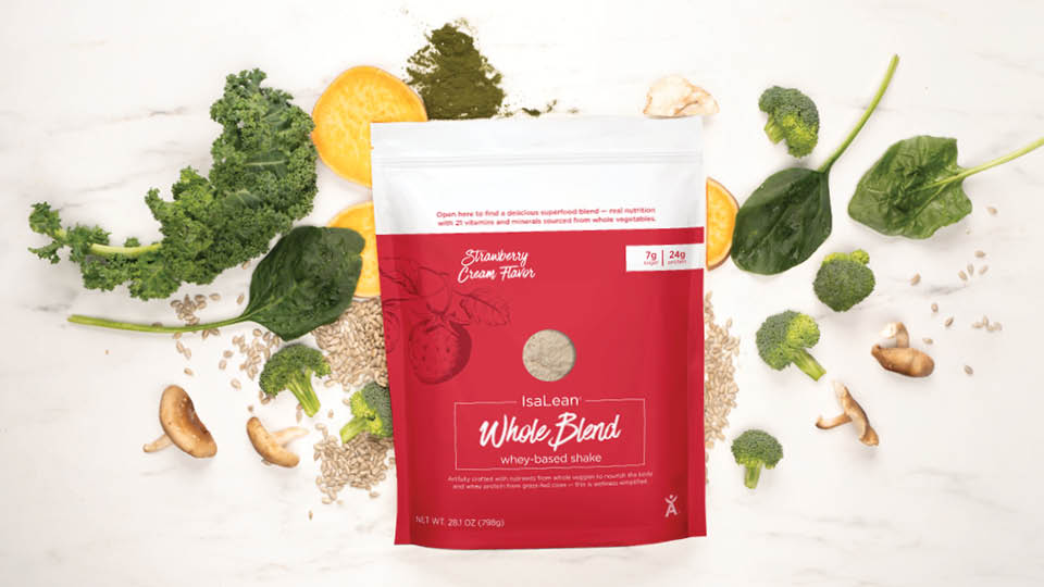 Whole Blend Plant Based Isalean Shake - Strawberry - Canister - 14 Meals