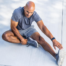 2025 Health Trends, man stretching with wearable watch