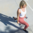 Middle age female lifting weights and weight training